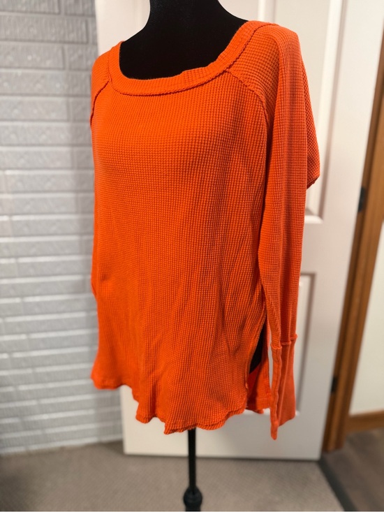Free People Tops - Free People We The Free Orange Thermal Top – Size X Small Runs Big